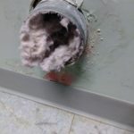 lint clogged dryer vent - close up
