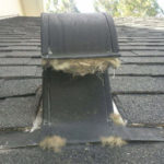 lint clogged dryer vent roof cap