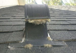 lint clogged dryer vent roof cap