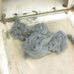 Lint collected in a laundrymat dryer vent