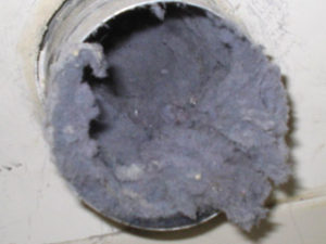 lint clogging a dryer vent