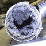 lint clogged flexible dryer vent duct